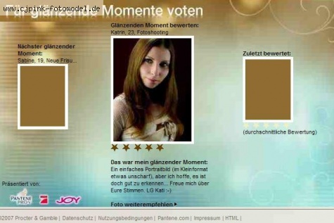 Foto: Voting fr ein Shooting mit Topmodel Barbara Meier: www.sat1.de/pantene